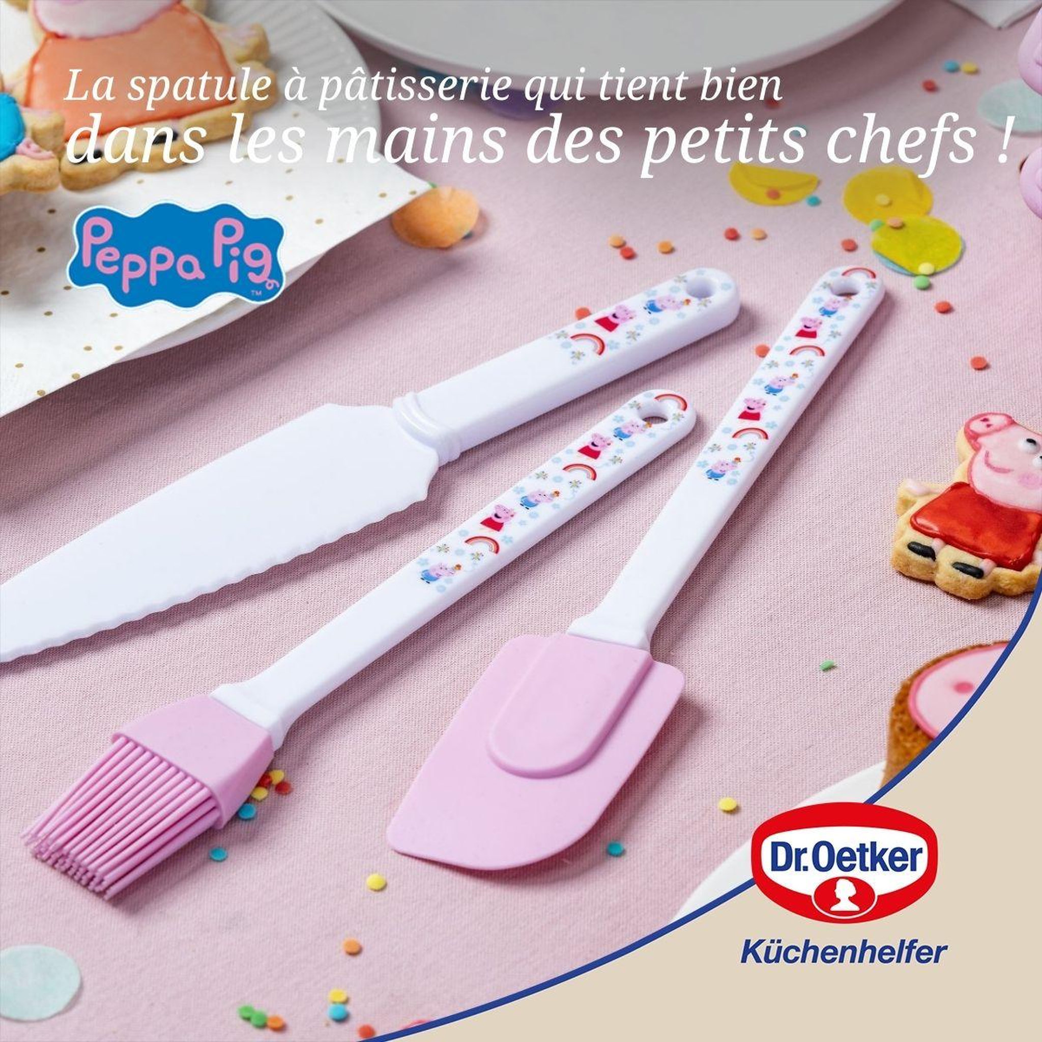 Voir la diapositive 2 : DR.OETKER Spatule à pâte en silicone 25 cm dr. Oetker peppa pig