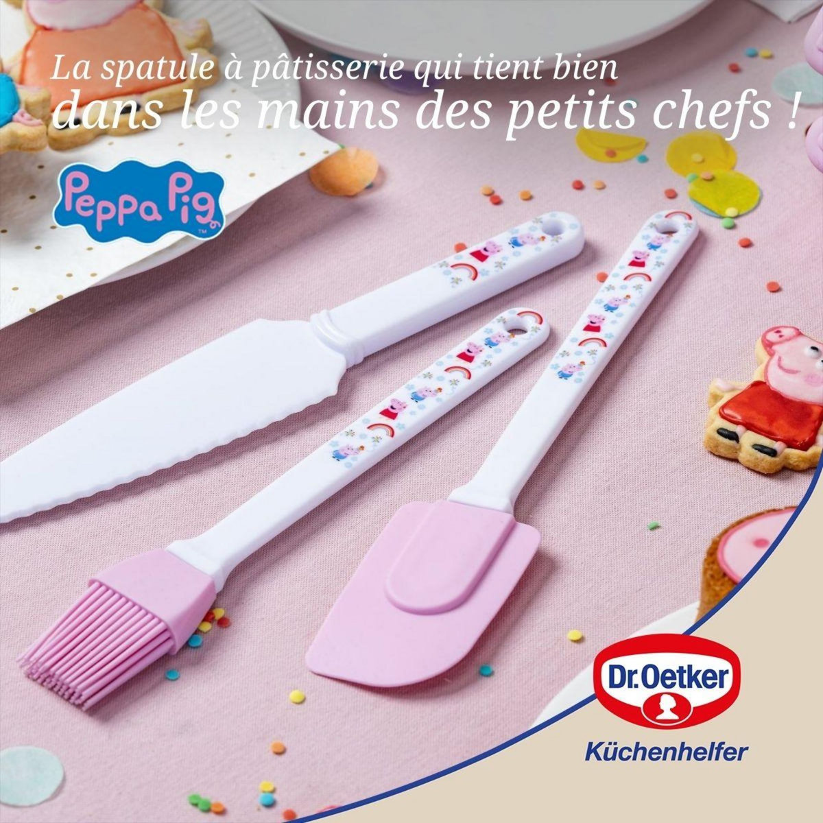 DR.OETKER Spatule à pâte en silicone 25 cm Dr. Oetker Peppa Pig
