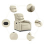 Voir la diapositive 5 : VIDAXL Fauteuil inclinable Creme Similicuir