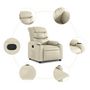 Voir la diapositive 5 : VIDAXL Fauteuil inclinable Creme Similicuir