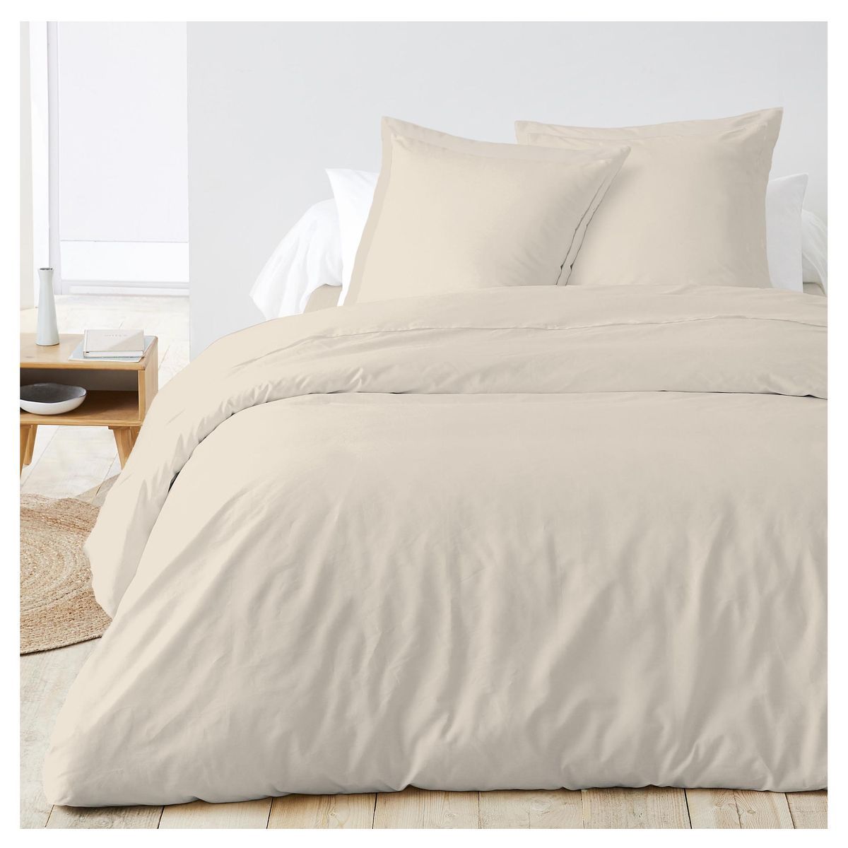 Parure housse de couette unie en lin lavé CAPUCINE