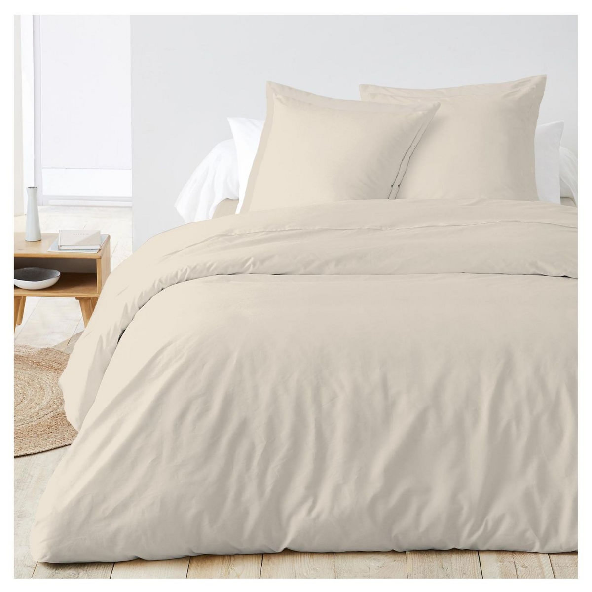 Parure housse de couette unie en lin lavé CAPUCINE