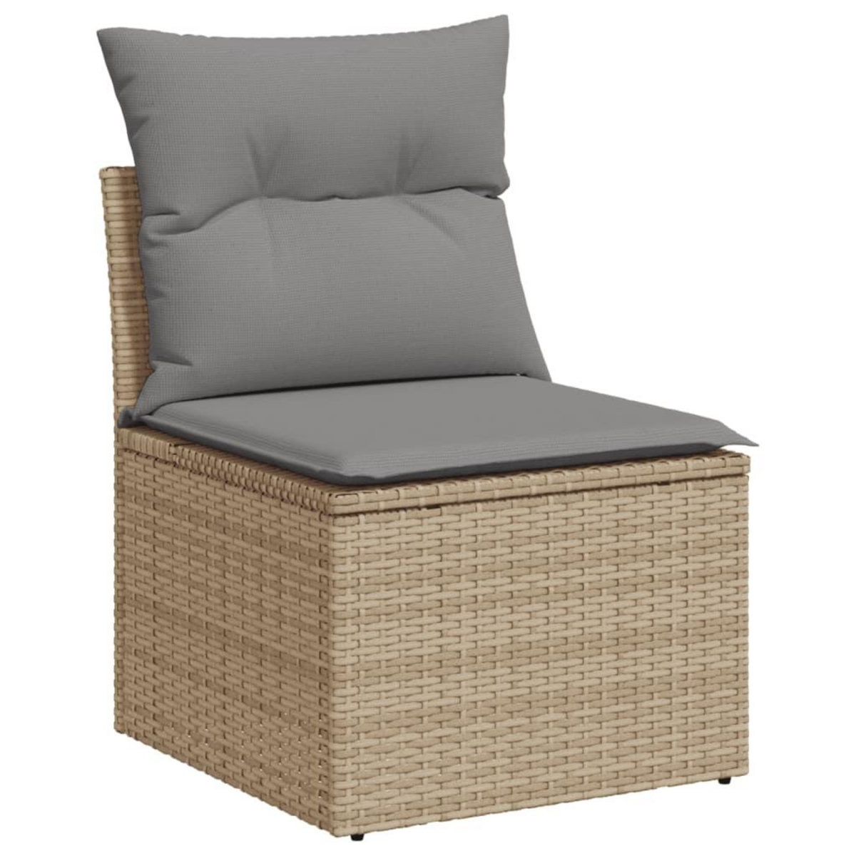 VIDAXL Salon de jardin avec coussins 7pcs melange beige resine tressee
