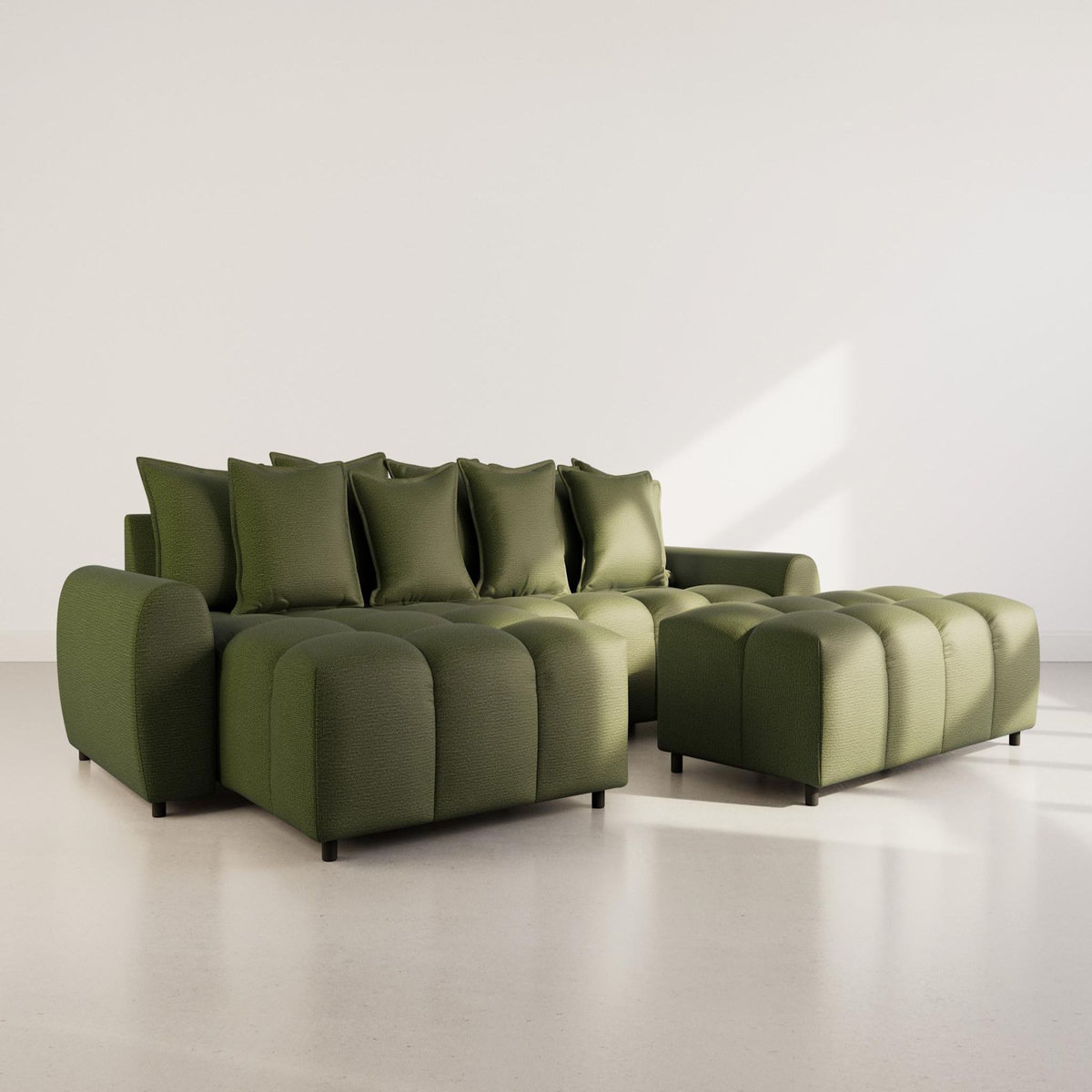 LISA DESIGN Adelaide - canapé d'angle réversible 4 places en tissu texturé