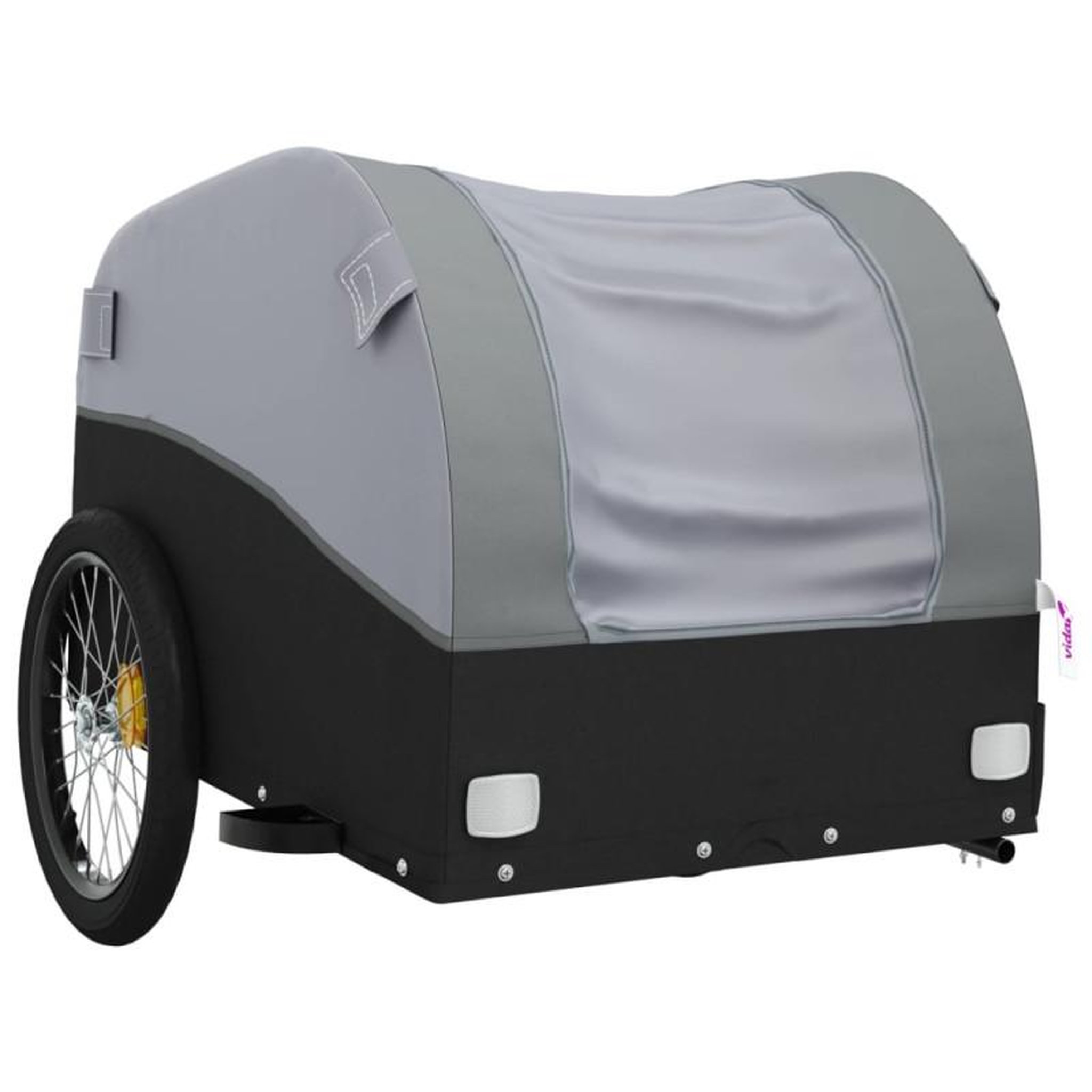 Voir la diapositive 4 : VIDAXL Remorque de vélo noir et gris 45 kg fer