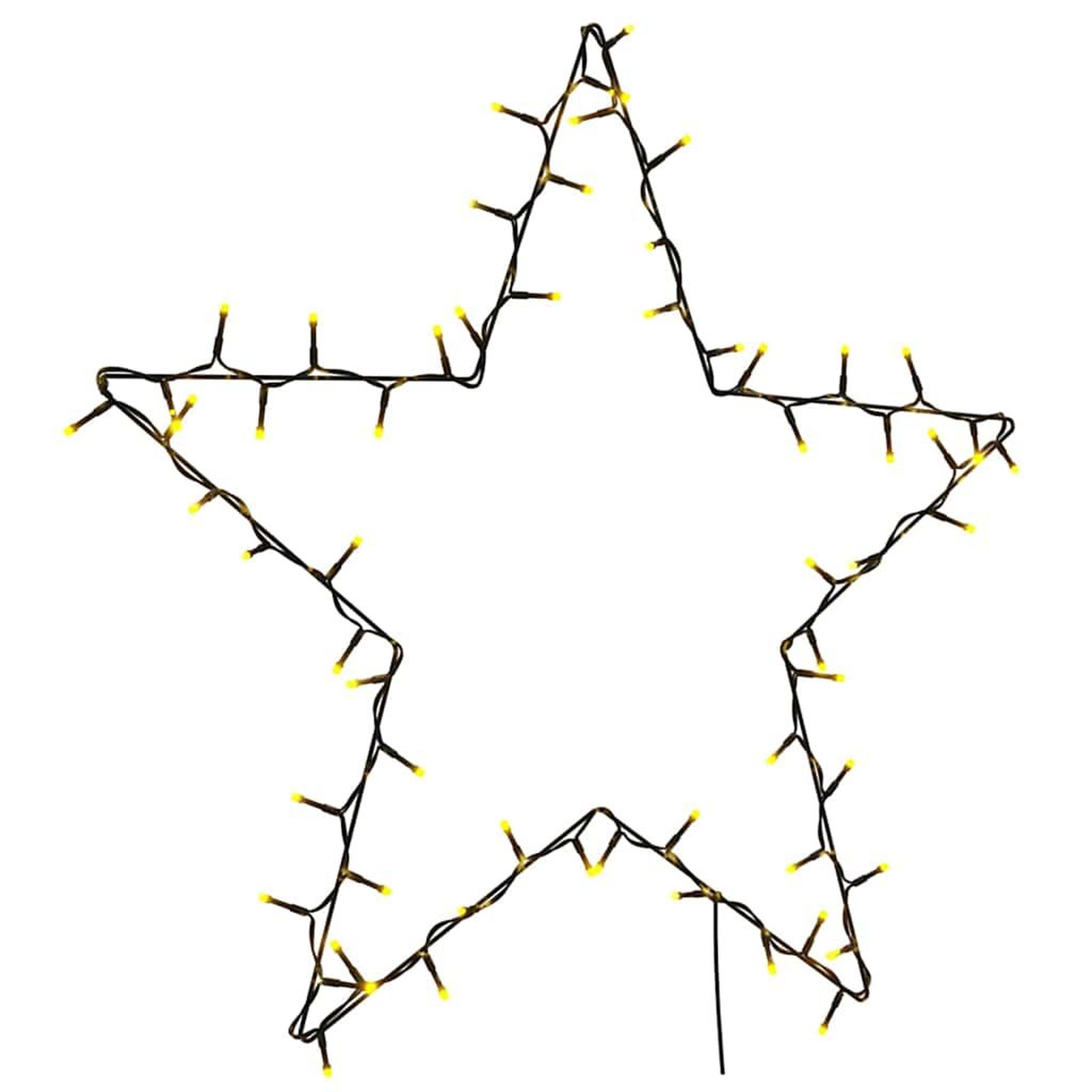 Voir la diapositive 3 : VIDAXL Lumieres de Noël silhouette d'etoile 80 LED blanc chaud
