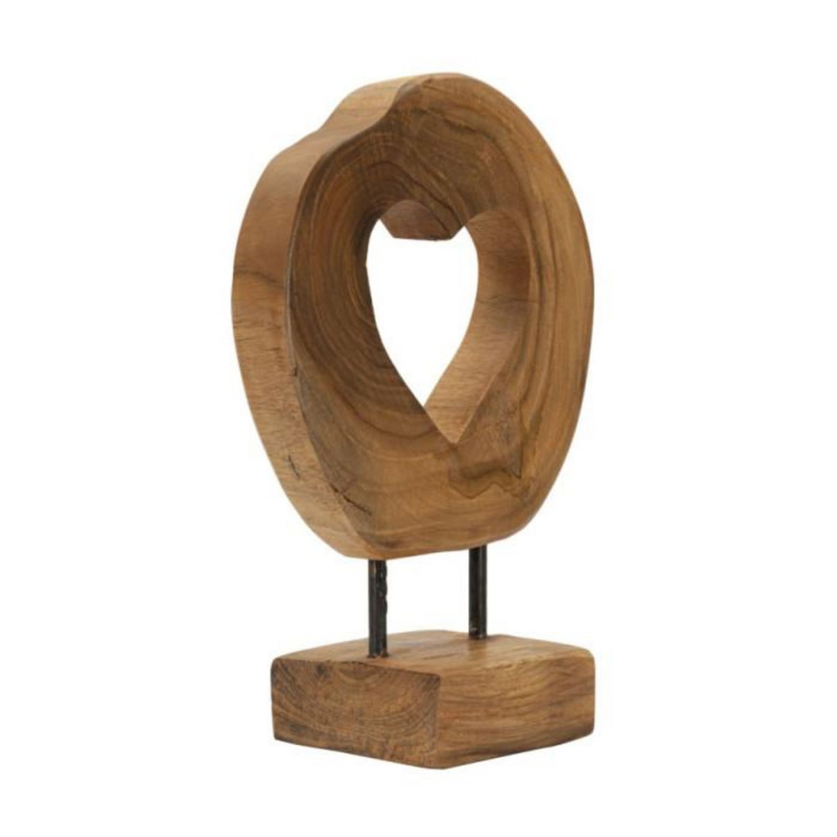 Paris Prix Objet Déco Cœur en Teck  Hasi  28cm Naturel