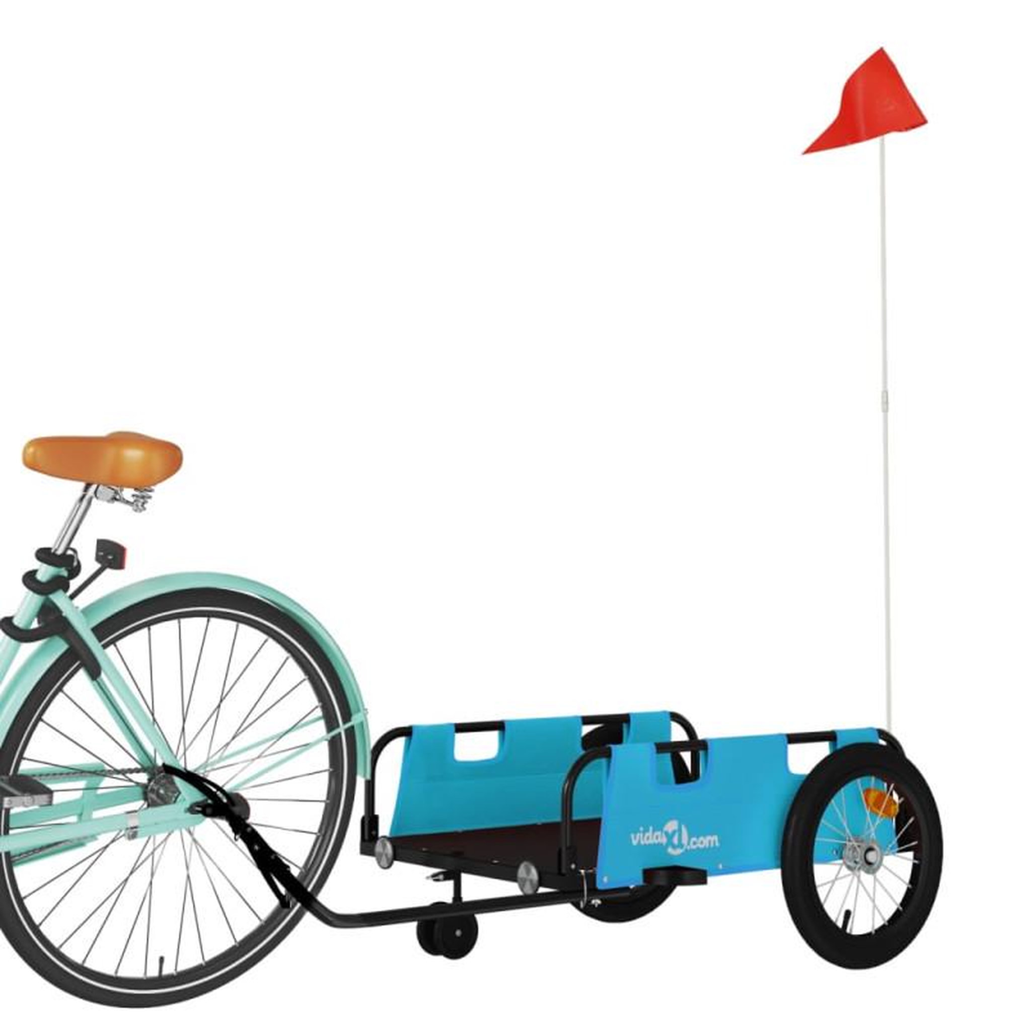 Voir la diapositive 3 : VIDAXL Remorque de vélo bleu tissu oxford et fer