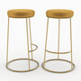 Voir la diapositive 1 : Rendez vous déco Lot de 2 tabourets de bar 73 cm en velours jaune curry-Kendal