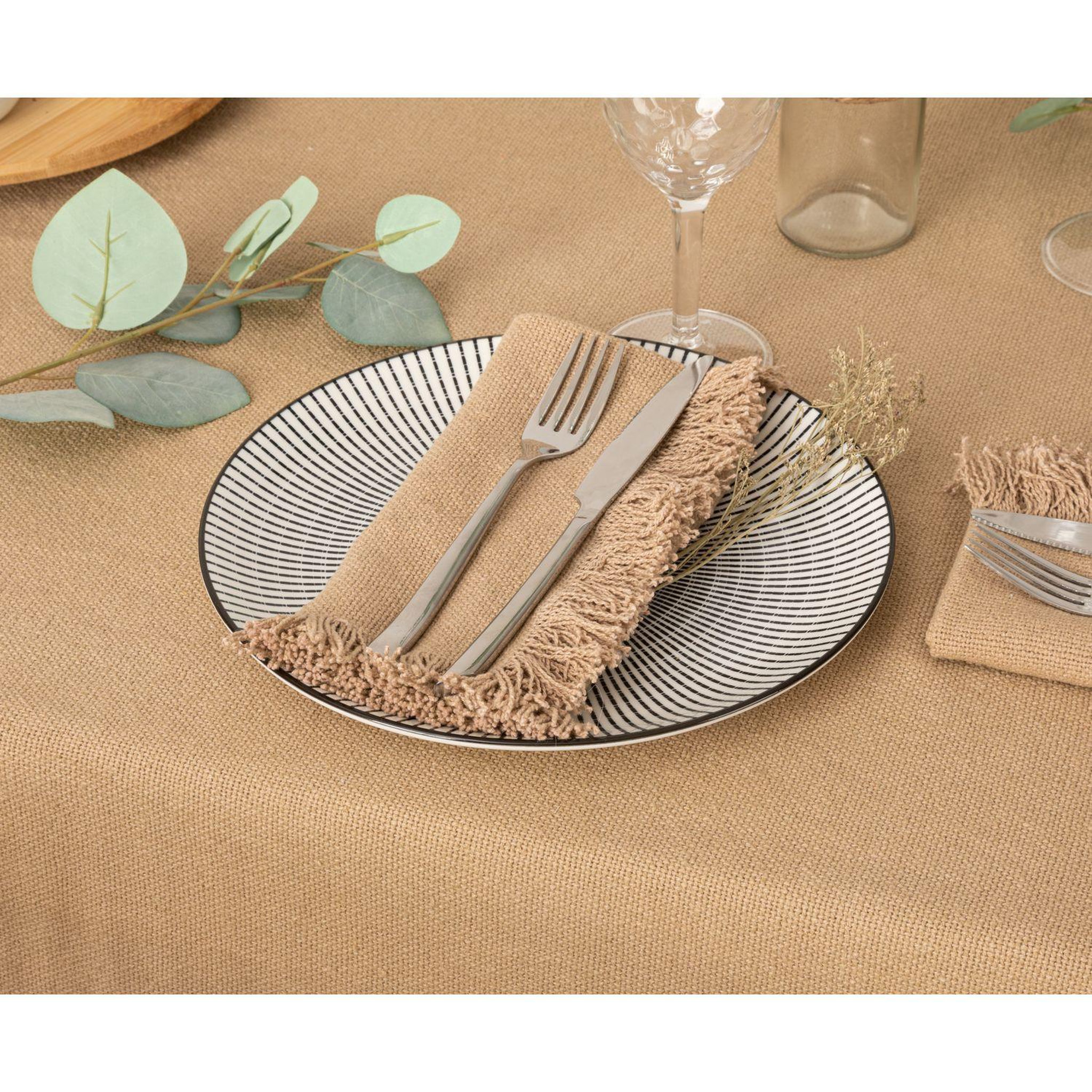 Voir la diapositive 2 : ATMOSPHERA Ensemble de 2 serviettes de table à franges maha