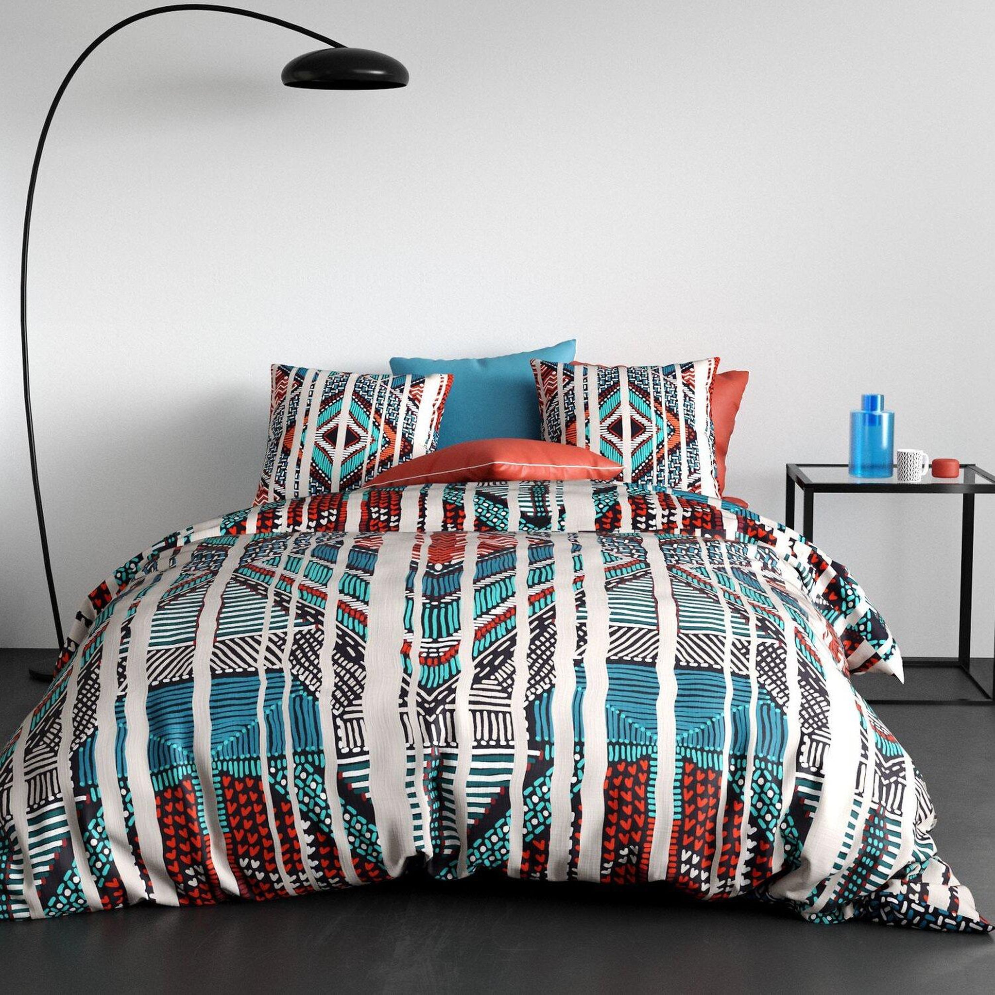 Voir la diapositive 1 : ATELIER DU COTON Parure housse de couette 100% coton 57fils- india
