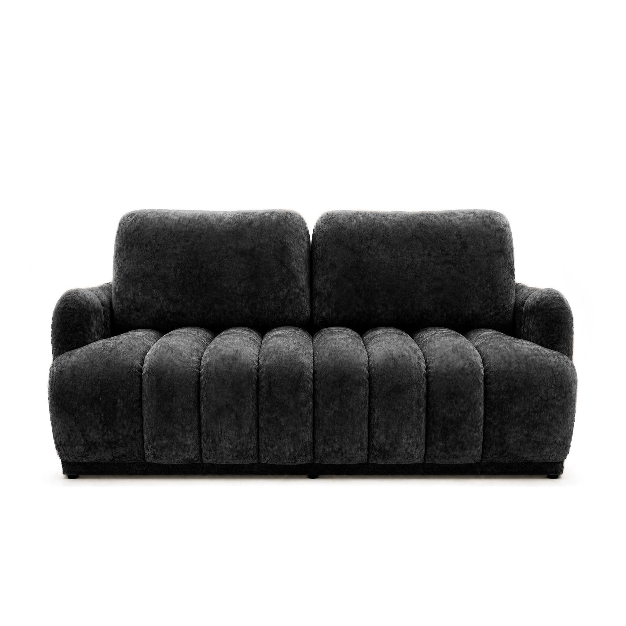 Voir la diapositive 1 : BEST MOBILIER Silvia - canapé droit 3 places convertible avec coffre - en tissu bouclette