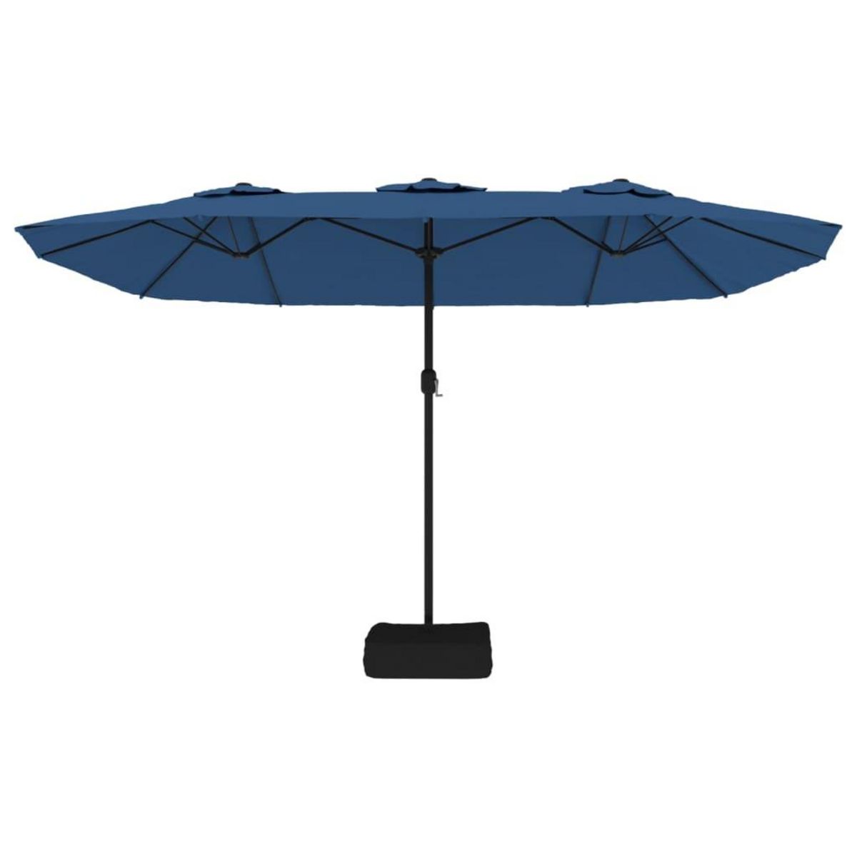 VIDAXL Parasol de jardin a double tete avec LED bleu azure 449x245 cm