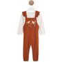 Voir la diapositive 1 : IN EXTENSO Ensemble t-shirt manches longues + salopette bébé fille