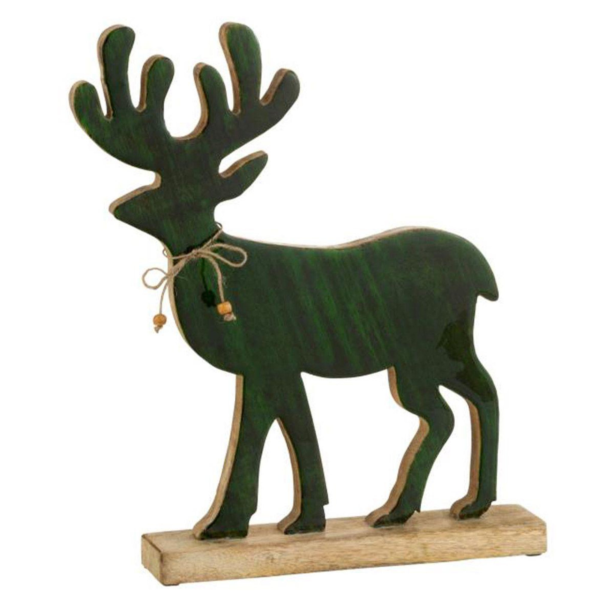 J-LINE Statuette déco renne  gabriel  41cm vert