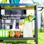 Voir la diapositive 5 : OUTSUNNY Desserte jardin - chariot pour plancha barbecue - étagère, 4 + 1 crochets - métal gris plateau acier inox