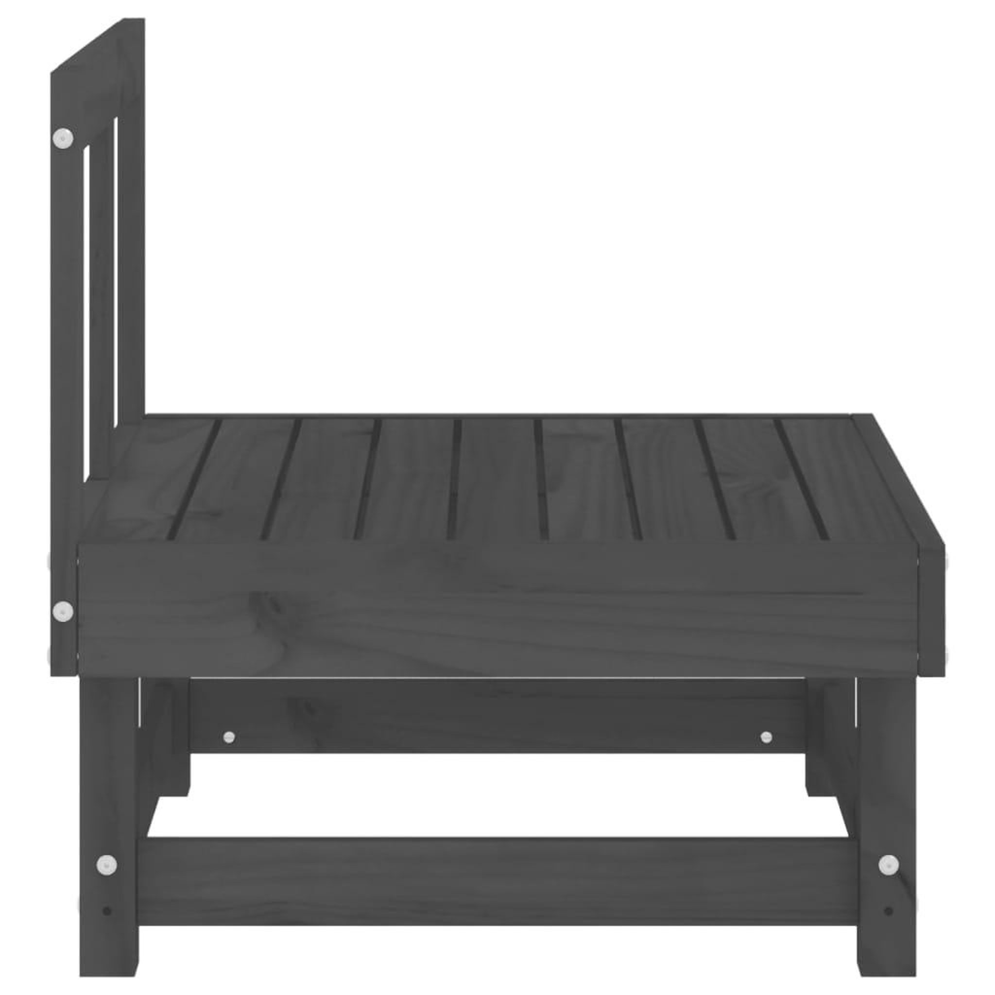 Voir la diapositive 5 : VIDAXL Canapes centraux de jardin 2 pcs gris bois de pin massif
