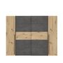 Voir la diapositive 2 : MARKET24 Armoire - Décor chene artisan et béton gris - 2 portes battantes + 2 portes coulissantes - L 270,3 x P 61,2 x H 210 cm - NARAG