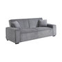 Voir la diapositive 1 : SWEEEK Canapé convertible 3 places gris clair velours côtelé L 231 x P 96.5 x H 80cm
