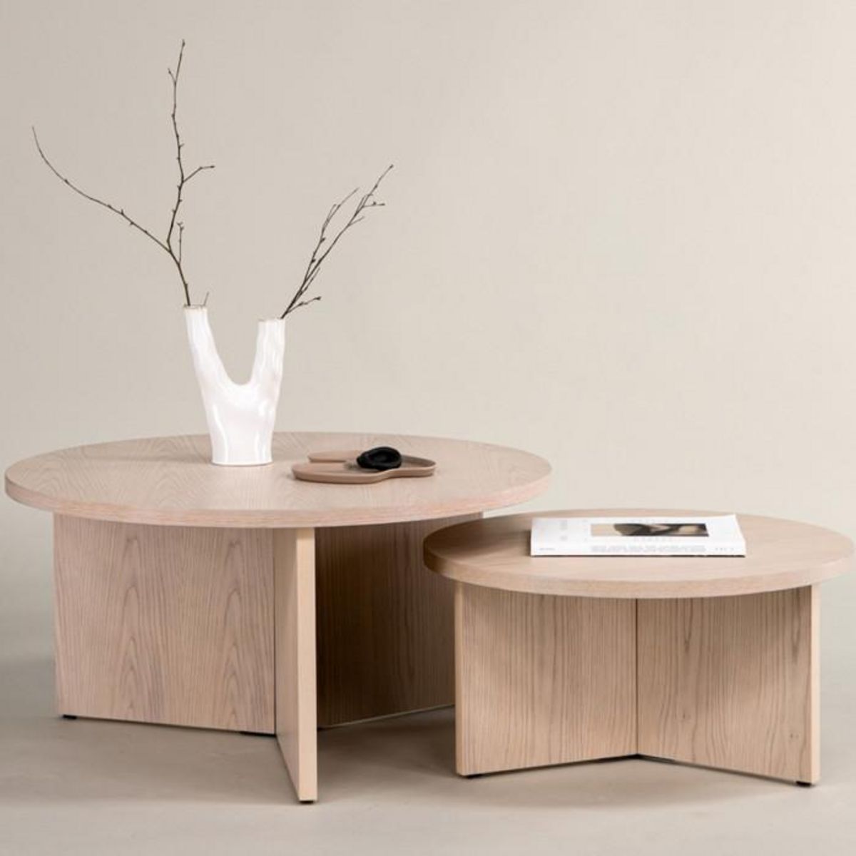Paris Prix Lot de 2 Tables Basses Design  Salto  85cm Naturel