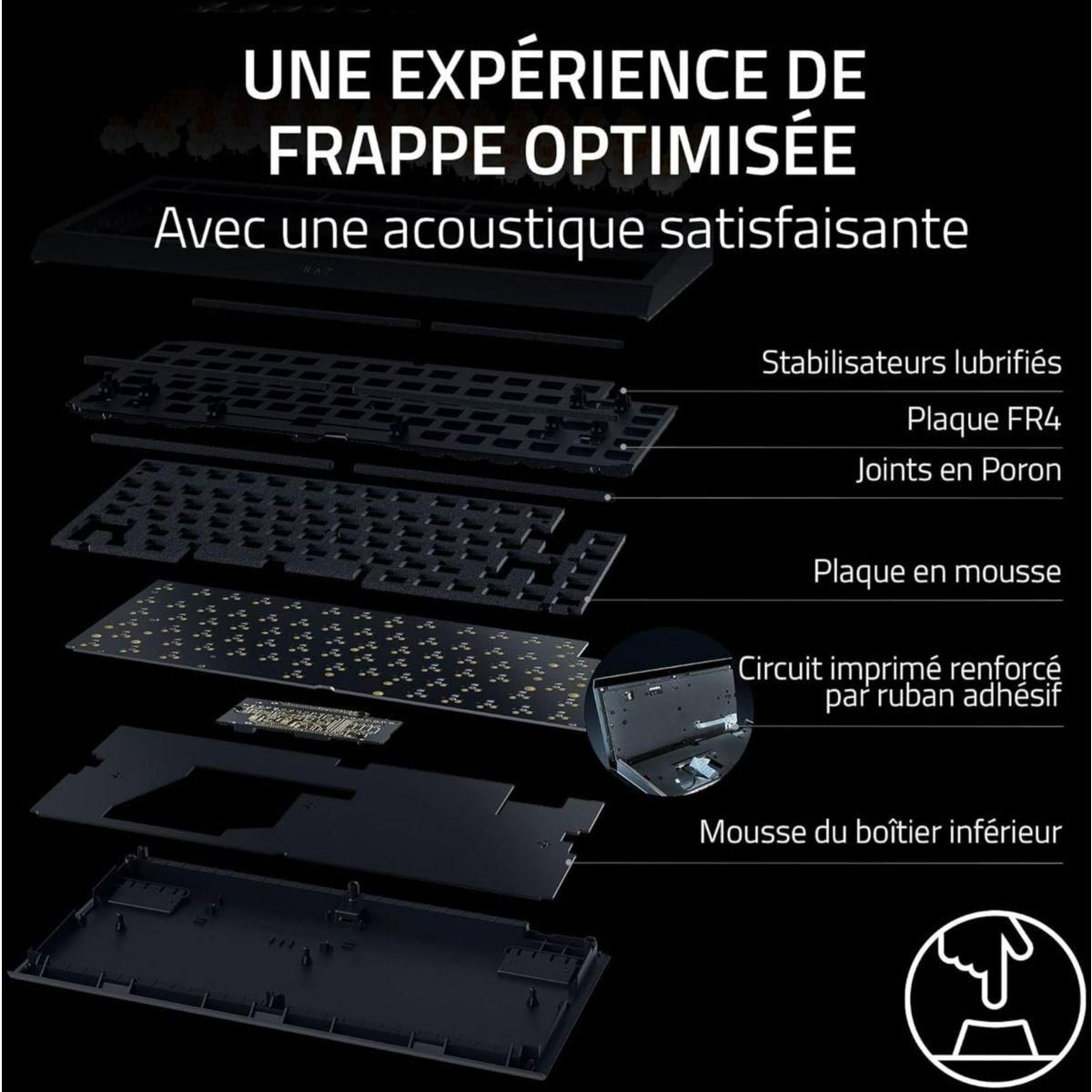 Razer Clavier gamer sans fil BlackWidow V4 HyperSpeed Orange