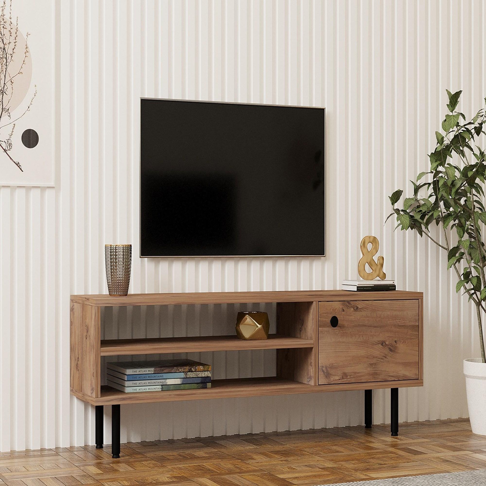 Voir la diapositive 2 : Habitat et Jardin Meuble tv en bois  avila  - 120 x 30 x 38 cm - pin atlantique