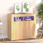 VIDAXL Buffet avec lumieres LED chene sonoma 80x35x75 cm
