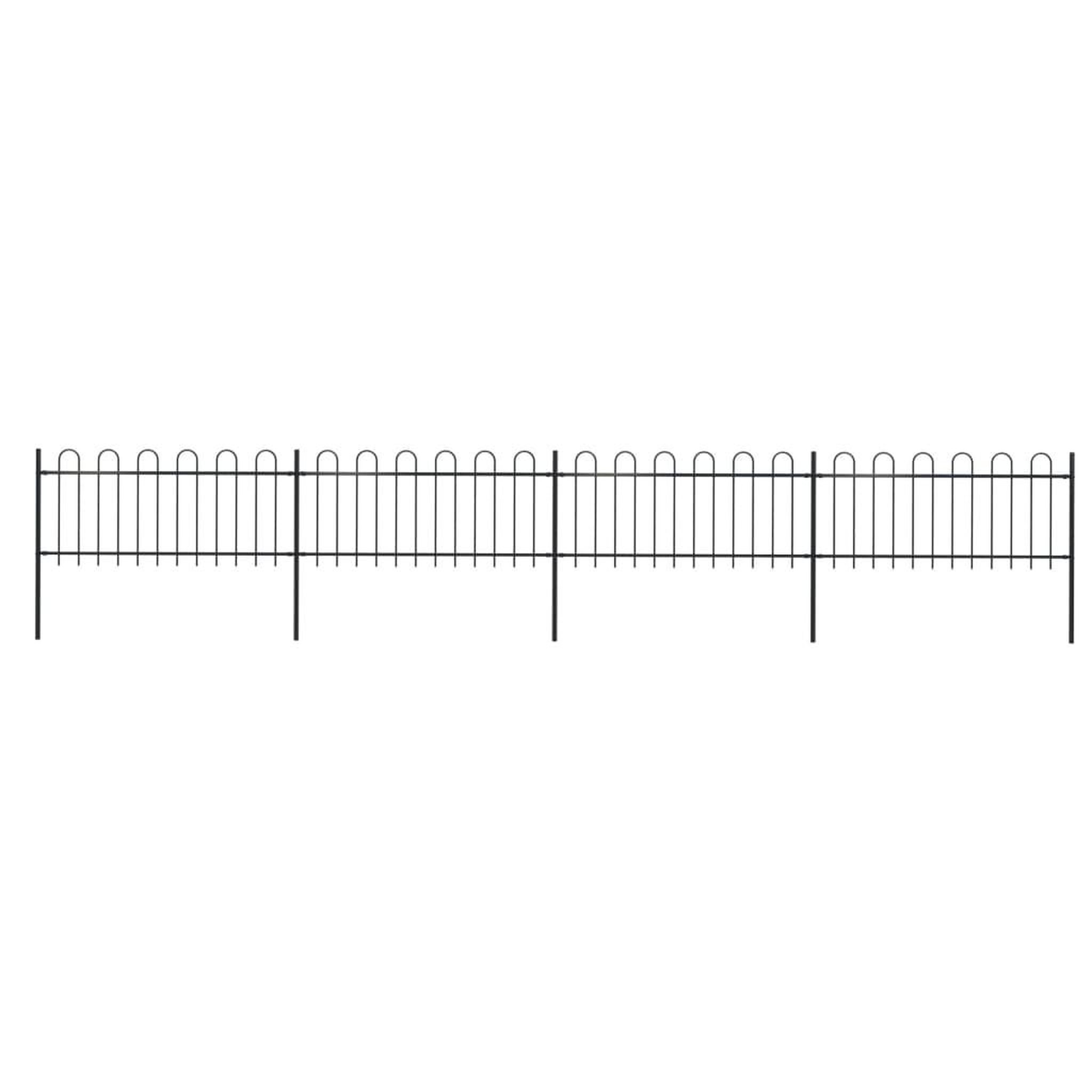 Voir la diapositive 1 : VIDAXL Cloture de jardin avec dessus en cerceau Acier 6,8 x 0,8 m Noir