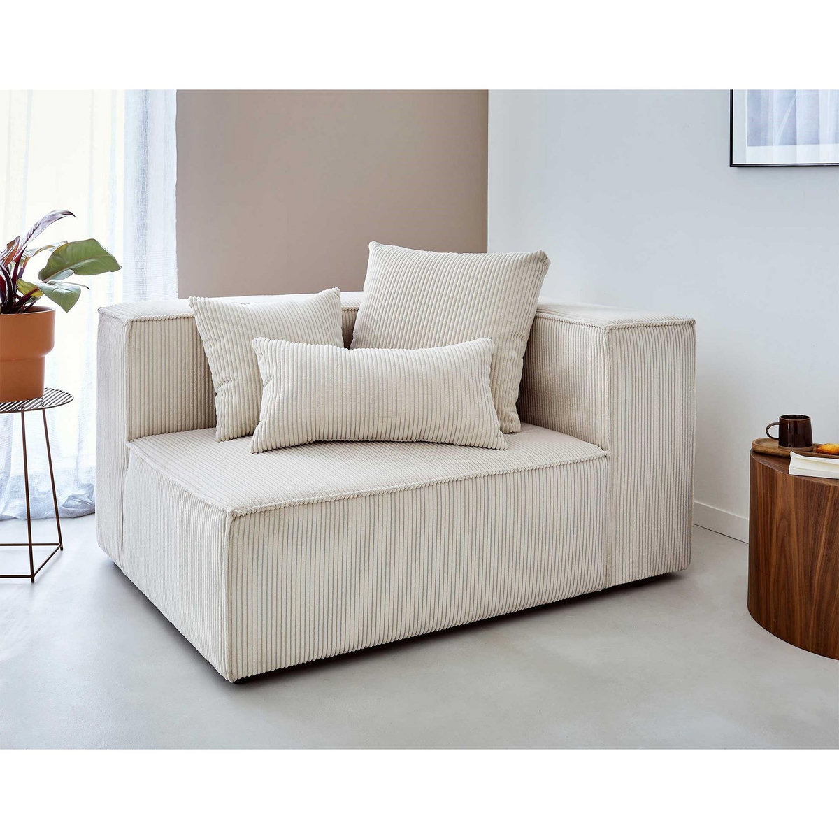 LISA DESIGN Colombine - module d'assise droit - en velours côtelé pas ...