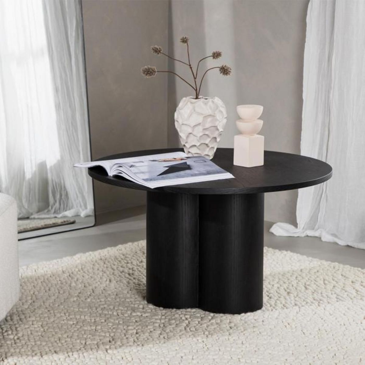 Paris Prix Table Basse Ronde  Olivia  80cm Noir