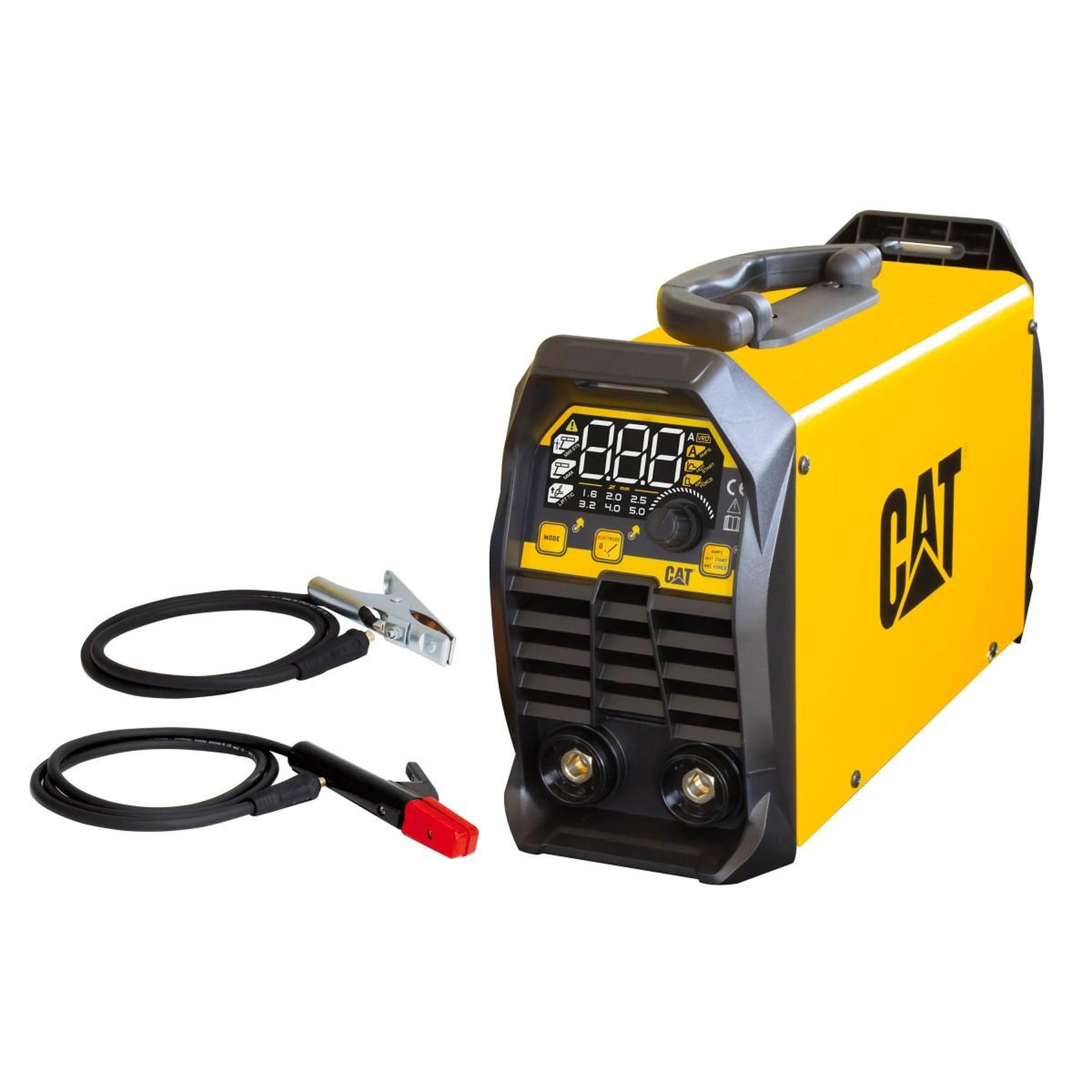 Voir la diapositive 2 : CAT Poste à souder inverter mma 130a ecran numérique electrodes ø 1.6 - 3.2mm acier inox fonte réglage automatique intelligent cat