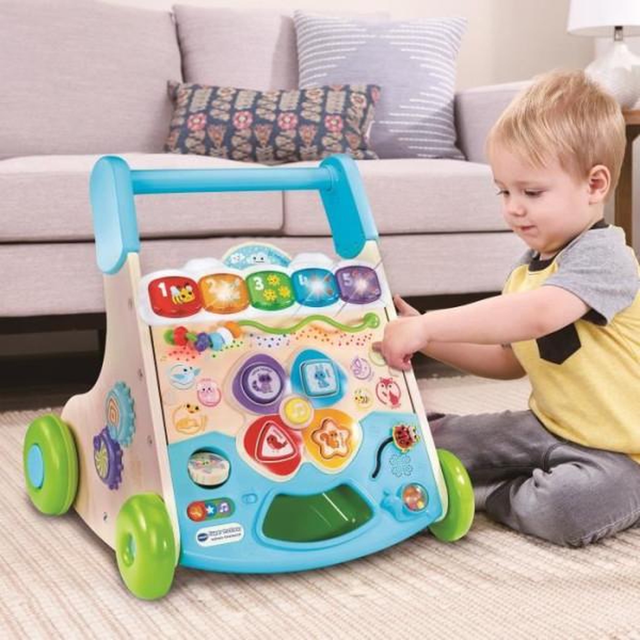 Voir la diapositive 4 : VTECH Porteur trotteur vtech super trotteur nature interactif (jouet avec partie bois certifie fsc)