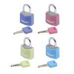 Master lock Petits Cadenas [Clés communes] [Pack Familiale de 4] [Couleurs assorties] 9120EURQCOLNOP