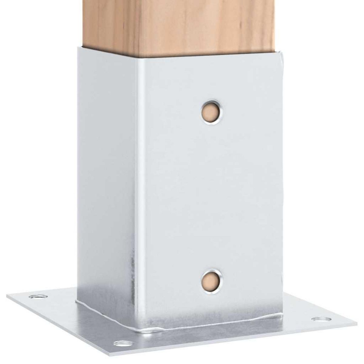 VIDAXL Bases de poteau carrees 4 pcs argent 81x81 mm acier galvanise