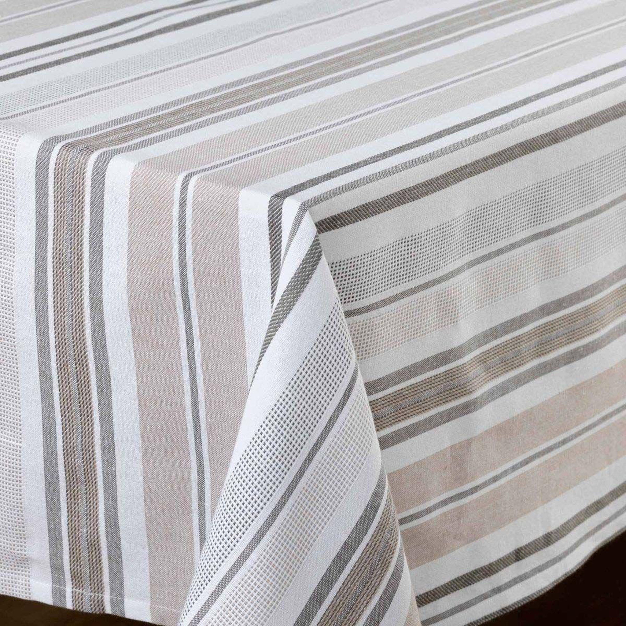 Voir la diapositive 2 : Douceur d'Intérieur Nappe imprimé  melina  140x240cm gris