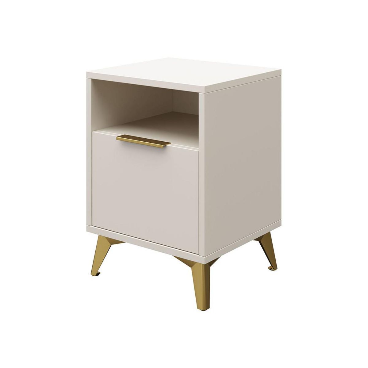 BEST MOBILIER Boccioni - table de chevet - beige - 44 cm