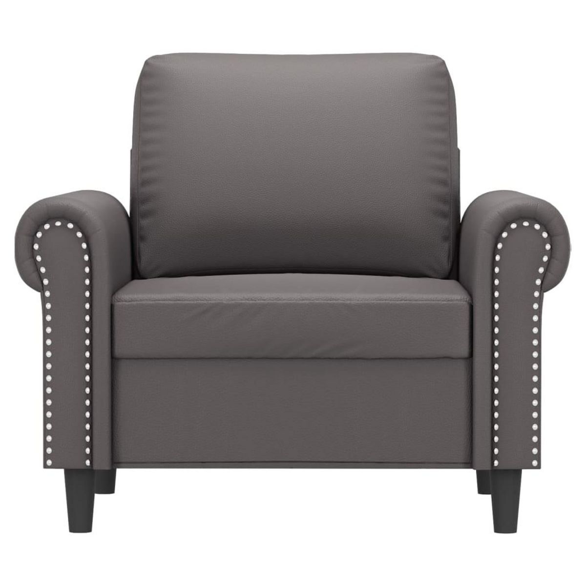 VIDAXL Fauteuil Gris 60 cm Similicuir