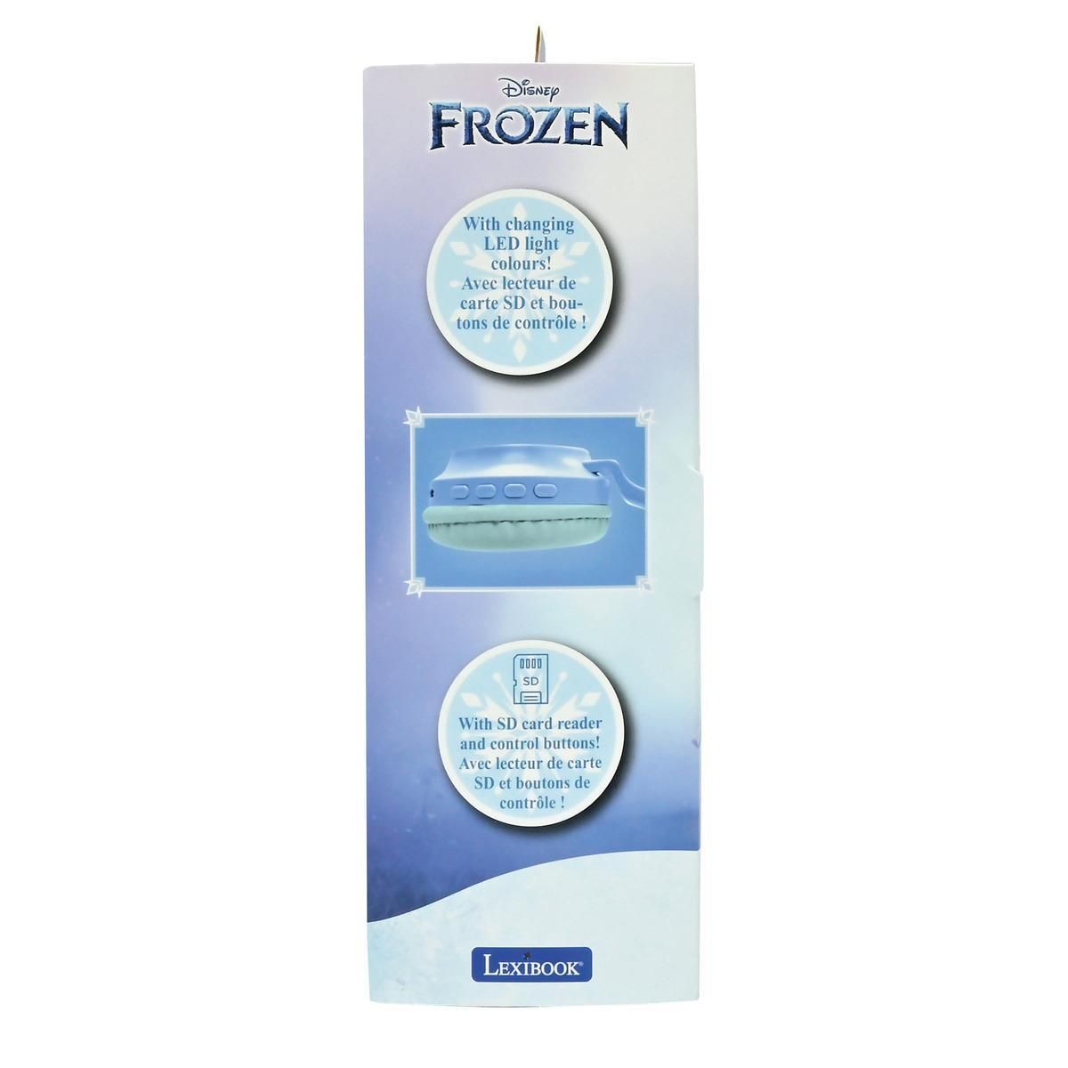 Lexibook Casque lumineux pliable Bluetooth et filaire La Reine des Neiges avec limitation du volume