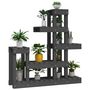 Voir la diapositive 4 : VIDAXL Support a plantes Gris 92x25x97 cm Bois massif de pin