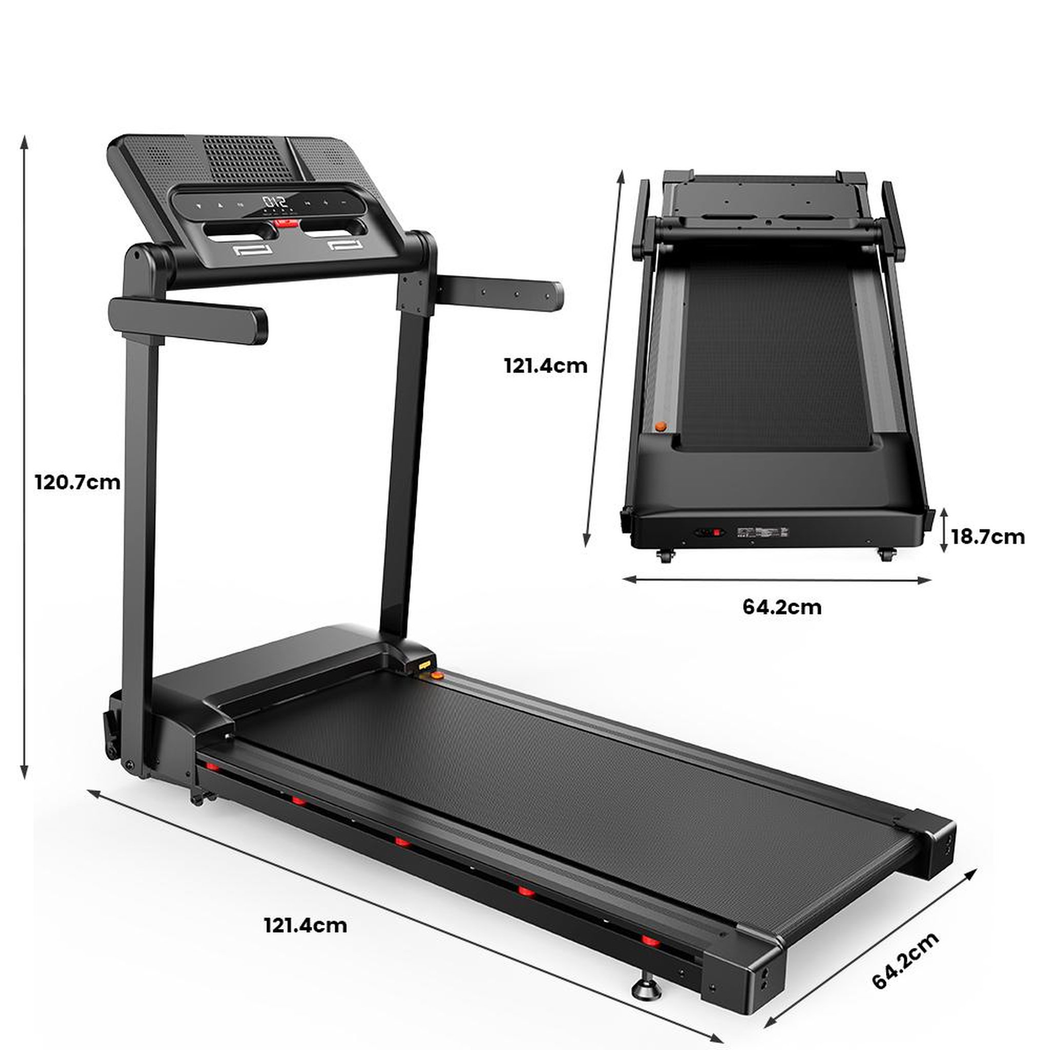 Voir la diapositive 4 : FORMILL Tapis de course pliable ft-54, 3 cv, 14 km/h, inclinaison 15°, application bluetooth et audio