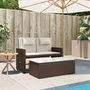 Voir la diapositive 3 : VIDAXL Banc inclinable de jardin avec coussins marron resine tressee