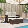 Voir la diapositive 3 : VIDAXL Banc inclinable de jardin avec coussins marron resine tressee