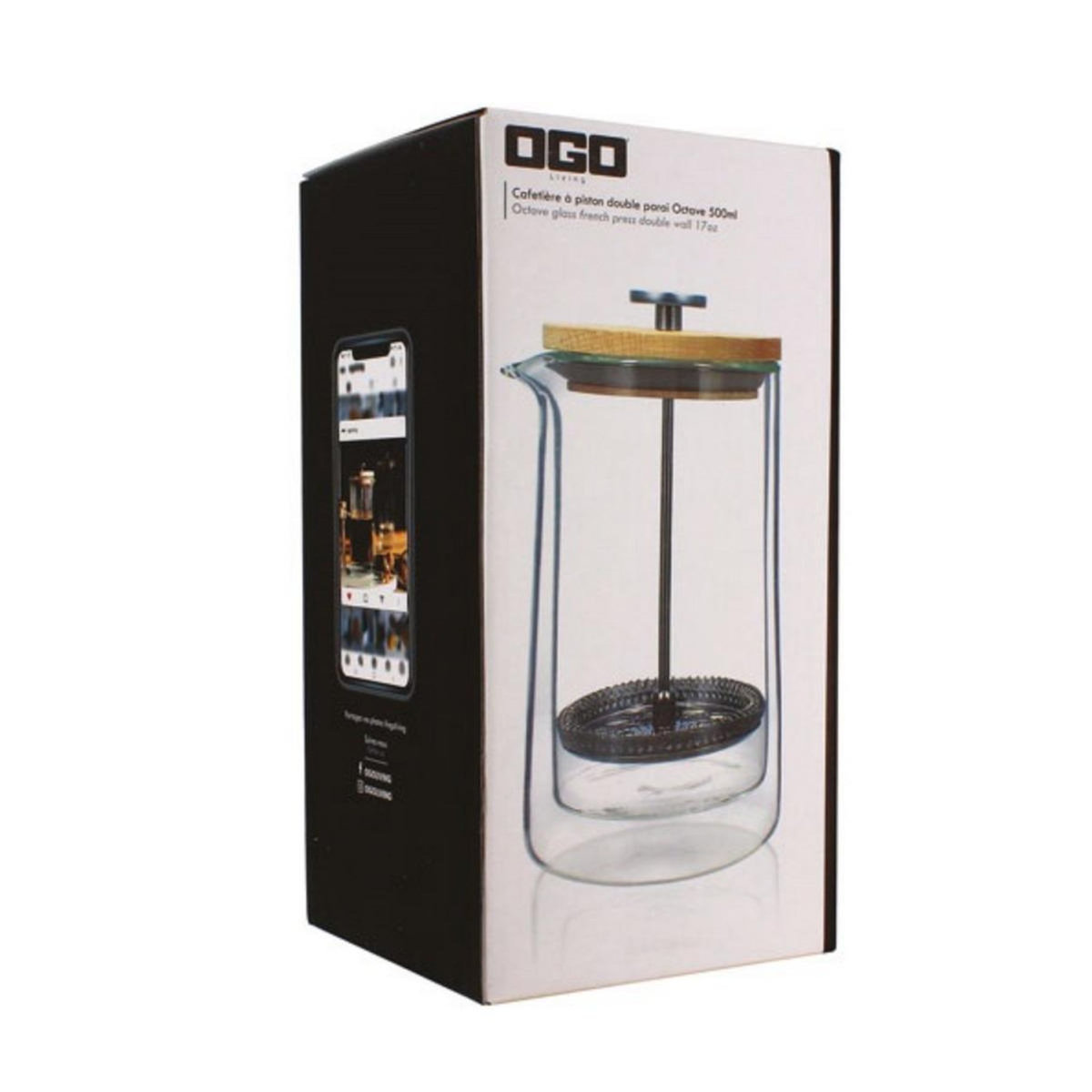 Ogo Cafetière à piston 0.5l transparent - 7912151