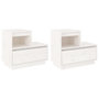 Voir la diapositive 2 : VIDAXL Tables de chevet 2 pcs Blanc 60x34x51 cm Bois de pin solide