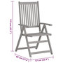 Voir la diapositive 6 : VIDAXL Chaises inclinables de jardin lot de 6 et coussins Bois acacia