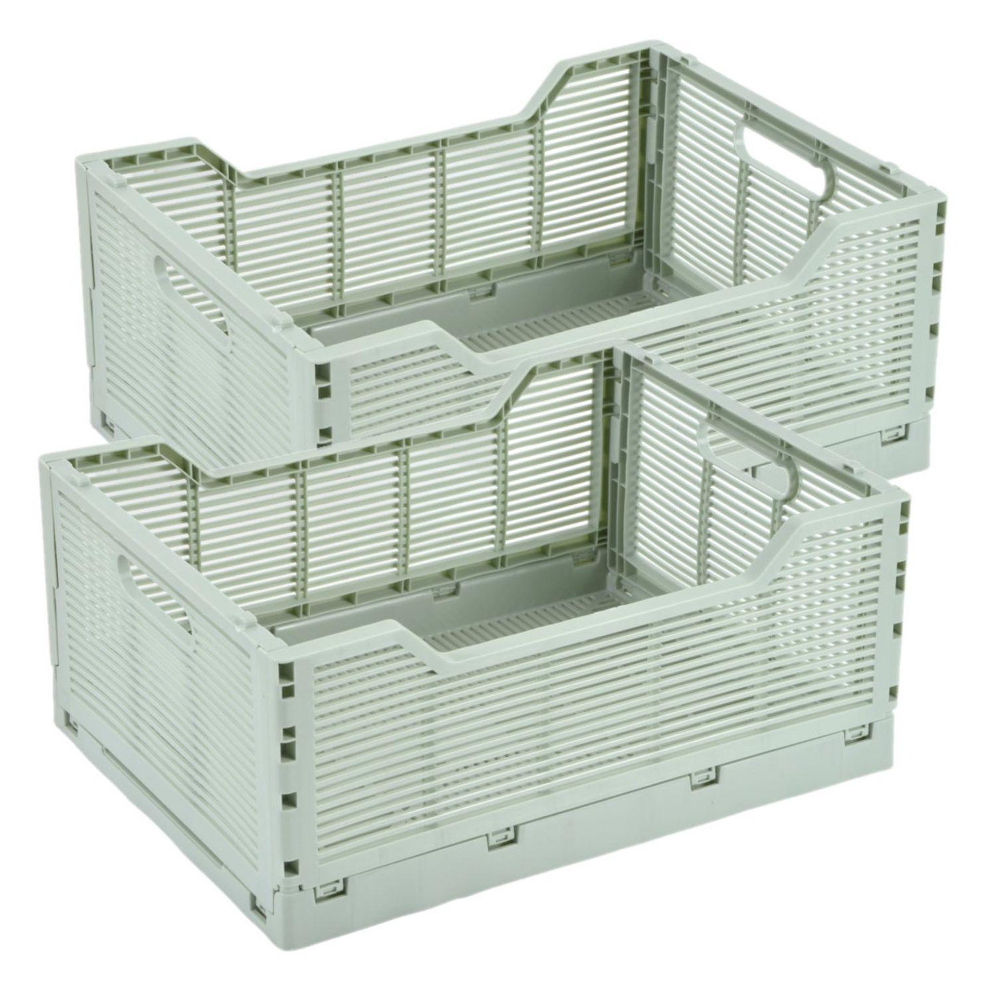 Voir la diapositive 1 : HOMEA Lot de 2 cagettes pliables FOLDY