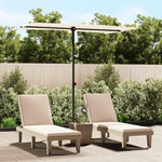 VIDAXL Parasol de jardin avec mat en aluminium 180x110 cm blanc sable