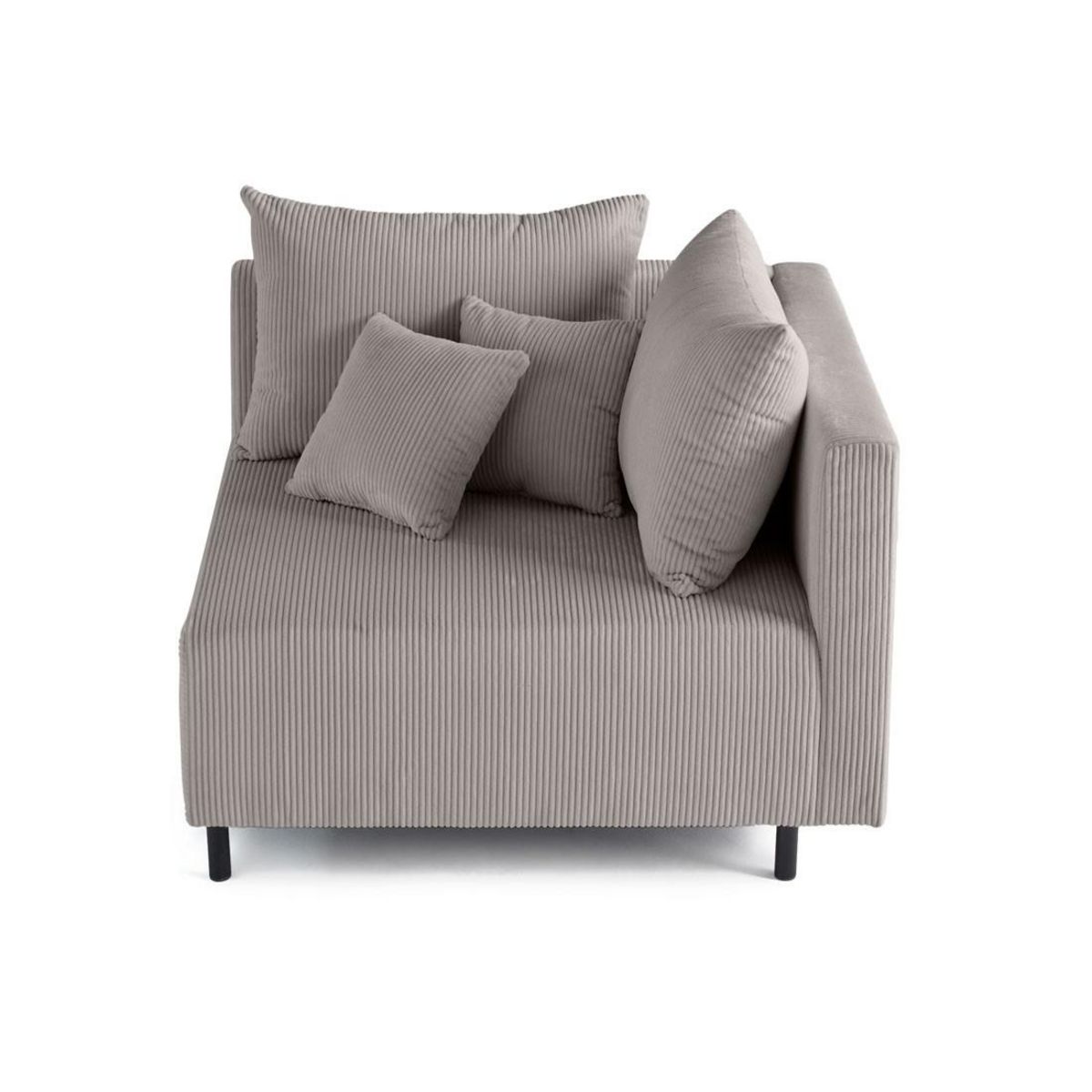 LISA DESIGN Edinburg - module d'assise d'angle droit - en velours côtelé