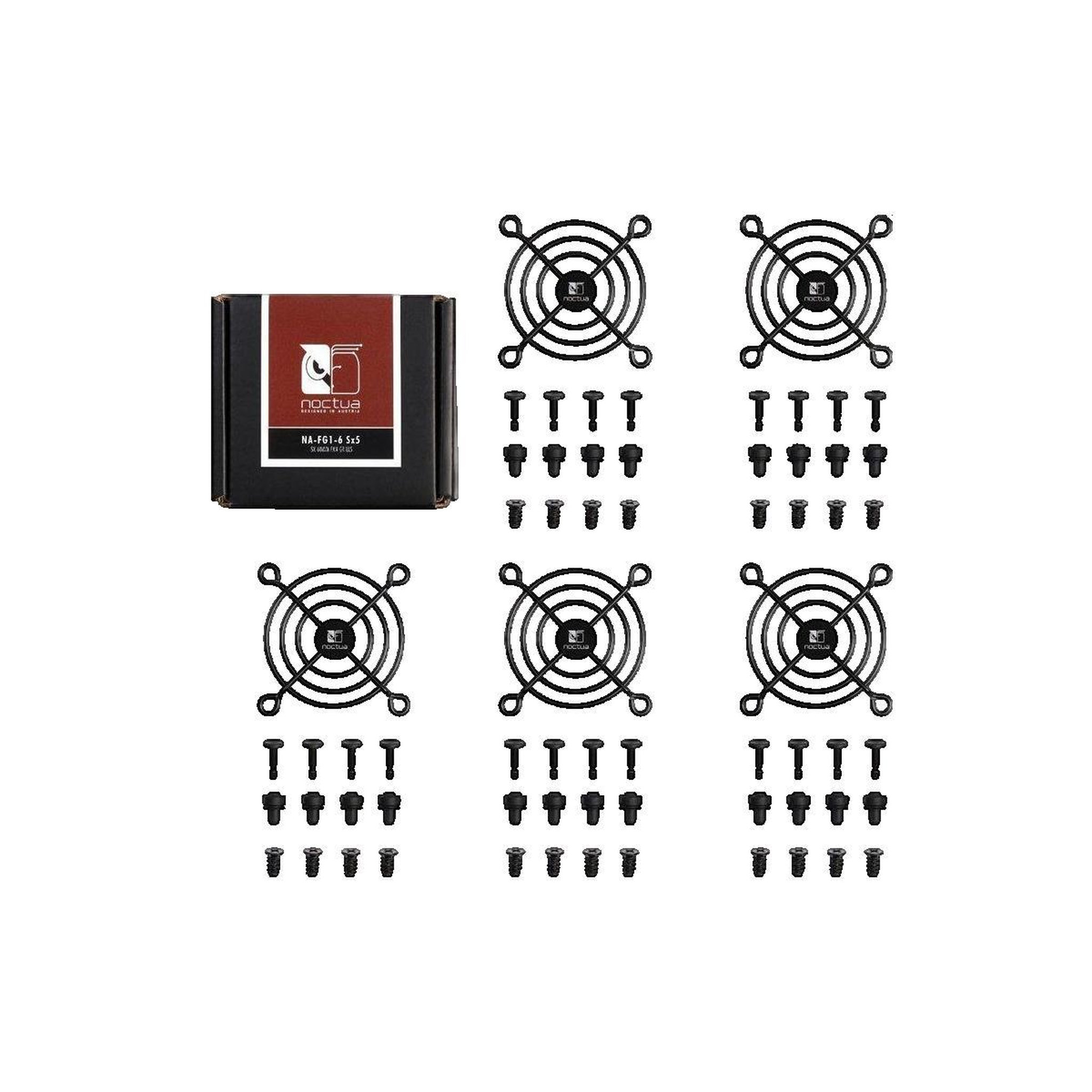 Voir la diapositive 2 : Noctua Grilles de ventilateurs Noctua NA-FG1-6 Sx5 noir mat