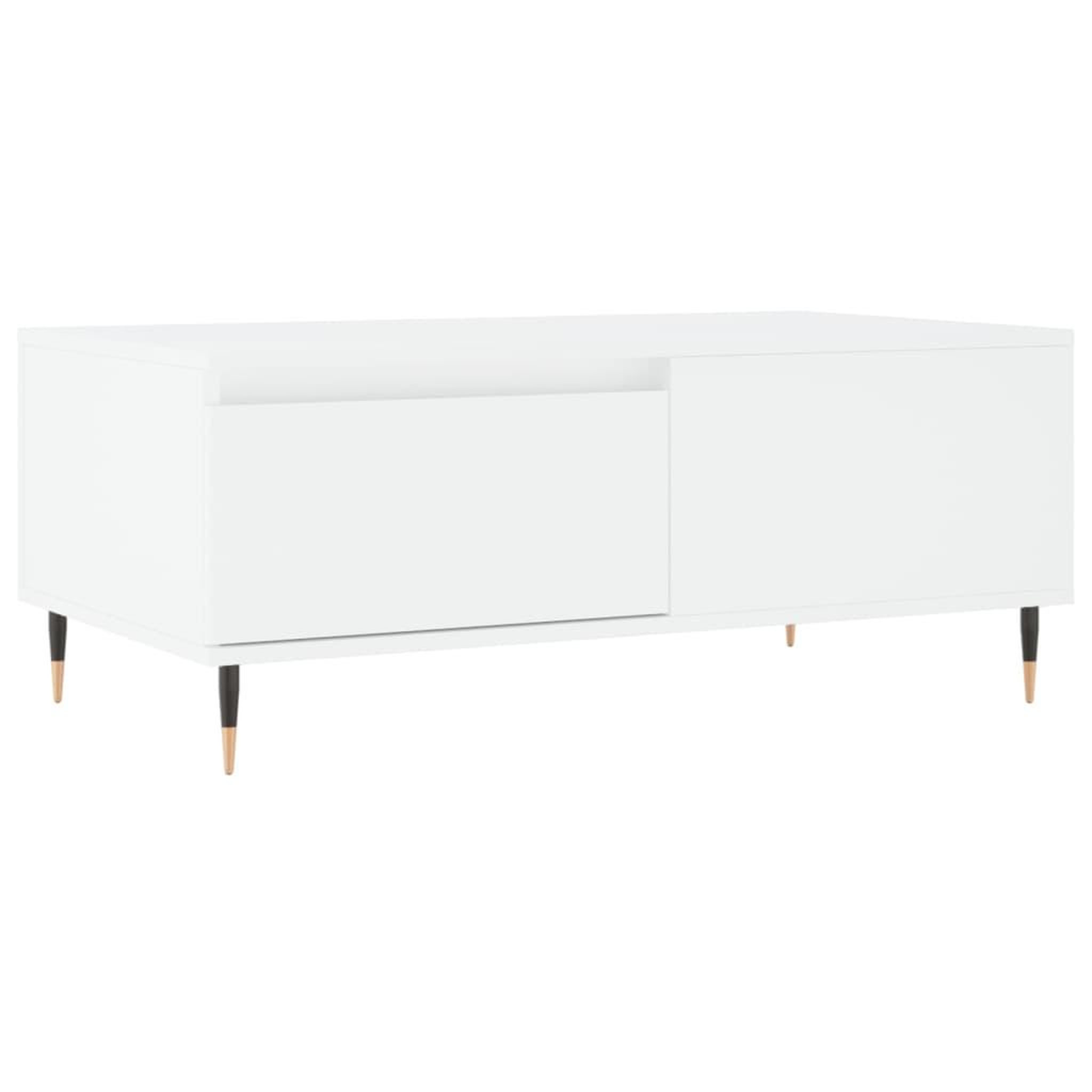 Voir la diapositive 2 : VIDAXL Table basse Blanc 90x50x36,5 cm Bois d'ingenierie